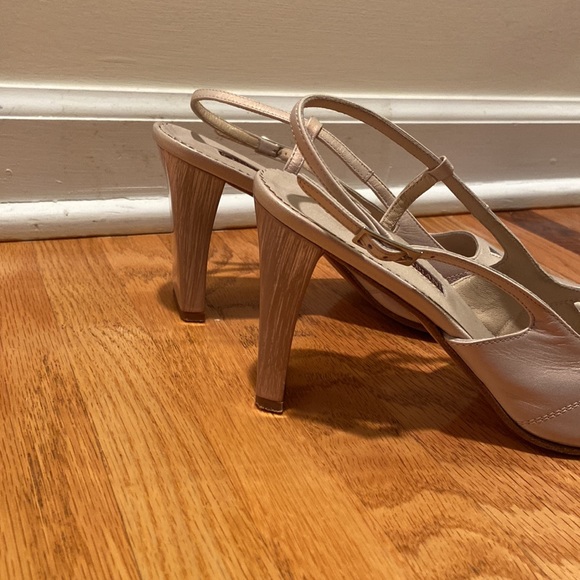 Giorgio Fabiano Leather Shiny Pink Slingback Heels - Picture 4 of 15